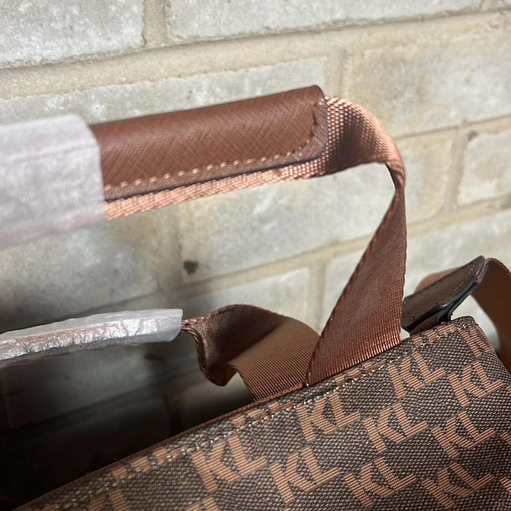 Karl Lagerfeld Brown Monogram Crossbody Bag - Picture 4 of 16
